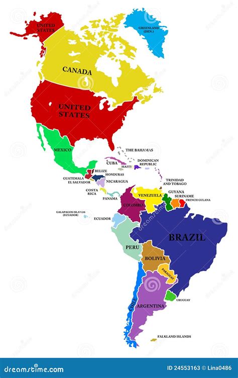 Map Of North America South America Cities And Towns Map