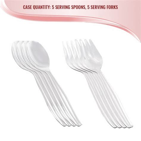 Clear Disposable Plastic Serving Flatware Set Serving Spoons And