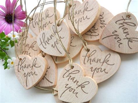 100 Thank You Wooden Heart Tags 1 34 Inches For Weddings