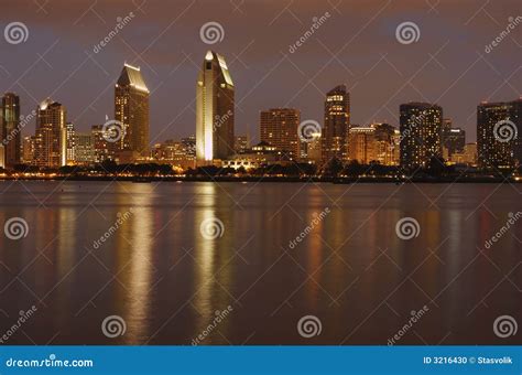 Downtown San Diego Dusk Stock Photo Image Of Lighting 3216430
