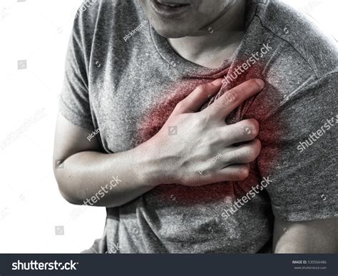 Severe Heartache Man Suffering Chest Pain Stock Photo 530566486