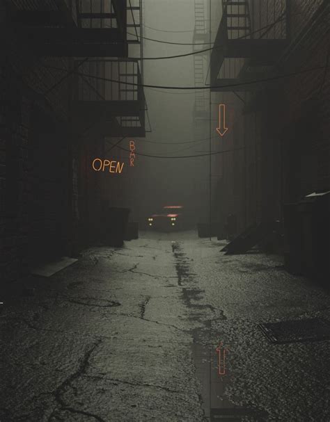 Artstation Dark Alley Janis Civan Dark Aesthetic Dark City Scenery