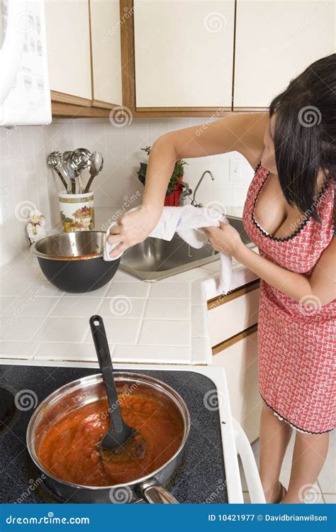 Housewife In The Kitchen Royalty Free Stock Photography Image