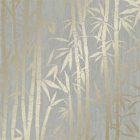 I Love Wallpaper Trinity Bamboo Tree Metallic Foil