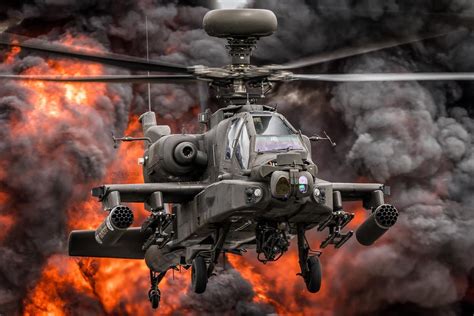 Apache Helicopter And An Explosion Pics