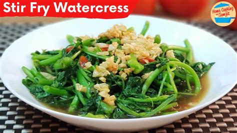 Stir Fry Watercress With Oyster Sauce And Garlic Recipe Youtube