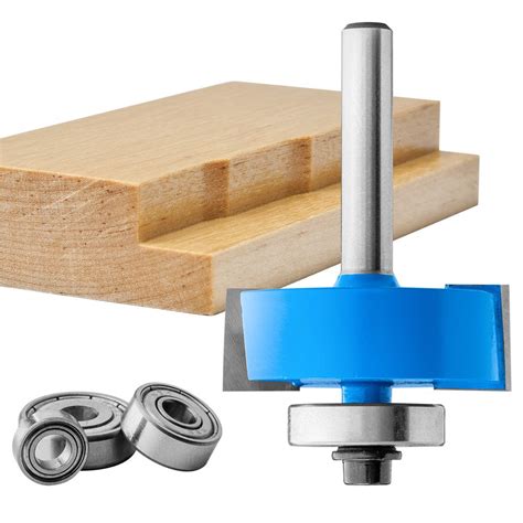 Carbide Steel 12 H Rabbet Router Bit And 6 Bearings Trimmer Set 12or14 Shank Router Bits Routers
