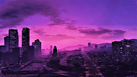 A collection of the top 39 2048x1152 wallpapers and backgrounds available for download for free. Papéis de Parede GTA 5, cidade à noite, estilo roxo ...