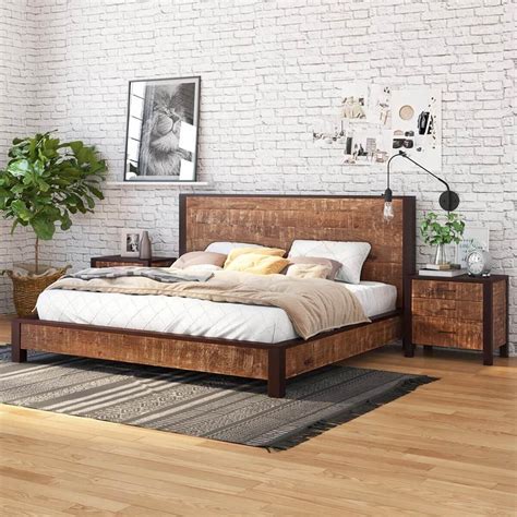 Wooden Platform Bed Frames Queen Natural Wood Platform Bed Frame