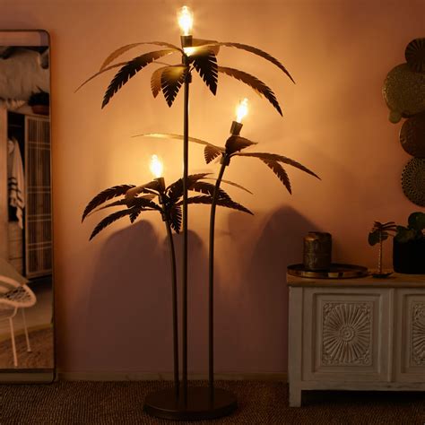 Maison berger oil lamps from maison berger in paris, france, brighton, pandora and more! Gold Metal Palm Tree Floor Lamp H 158 cm Palmier | Maisons ...
