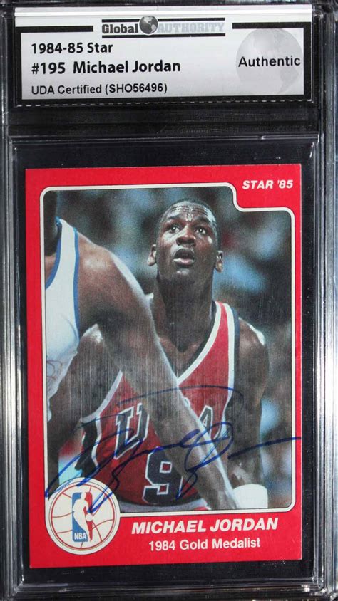 (see magnified image of ink signature) guaranteed! Lot Detail - Michael Jordan RARE Signed 1984-85 Star Rookie Card #195 (UDA)