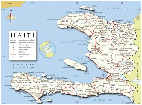 Haiti caribbean country isolated on world map. Printable Map Of Haiti | Free Printable Maps