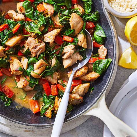 Skillet Lemon Chicken With Spinach Recipe Eatingwell