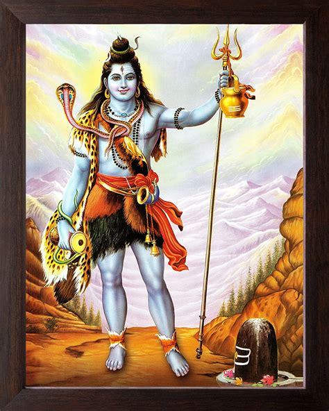 Art N Store Lord Shivasankar Ji Standing On A Rock Hd Printed