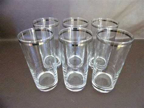Drinkware Barware Color Bands Antiques For Sale Vintage Collection Clear Glass Shot Glass