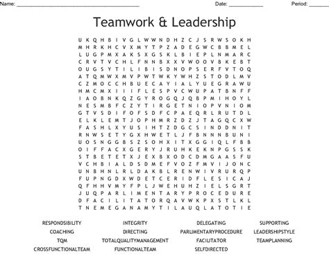 Teamwork And Leadership Word Search Wordmint