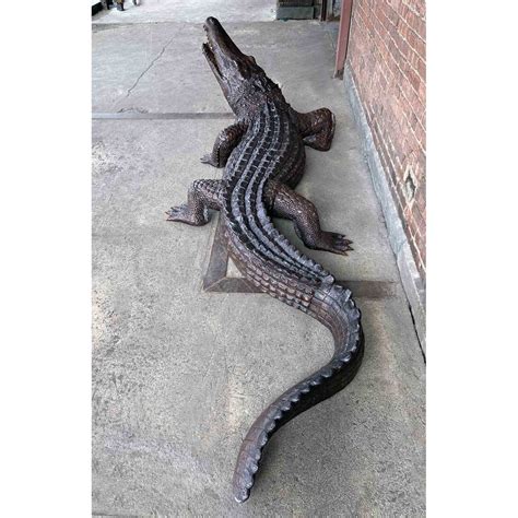 Huge Large And Long Bronze Alligator Statue Randolph Rose Collection
