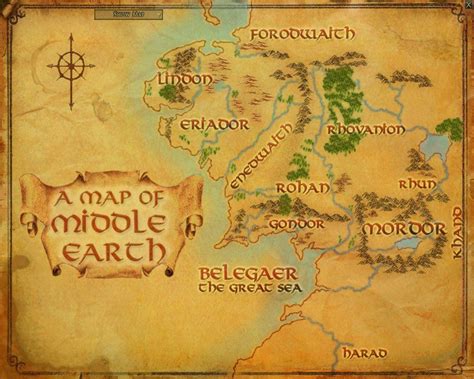 Map Of Middle Earth Shire