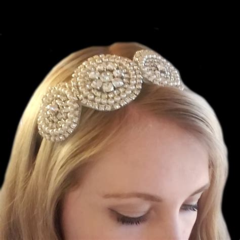 Rhinestone Pearl Womens Headband Megan Petersen Jewelry