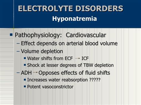 electrolytes disorders