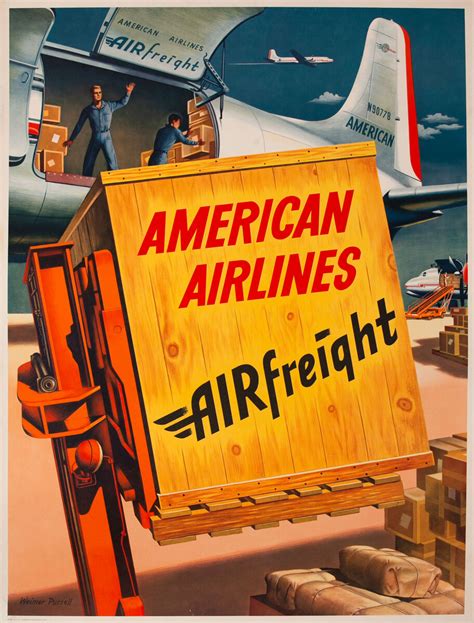 American Airlines Airfreight Poster David Pollack Vintage Posters