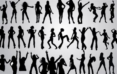 Free Vectors 46 Girls Dancing Silhouettes Blindblues46