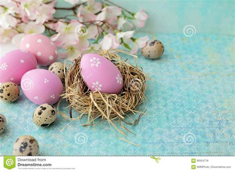 Easter Eggs Stock Photo Image Of Holiday Seasonal Flowers 90424716
