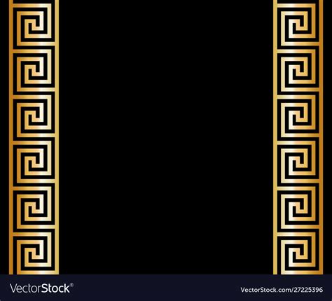 Gold Greek Key Meander Border Background Vector Image