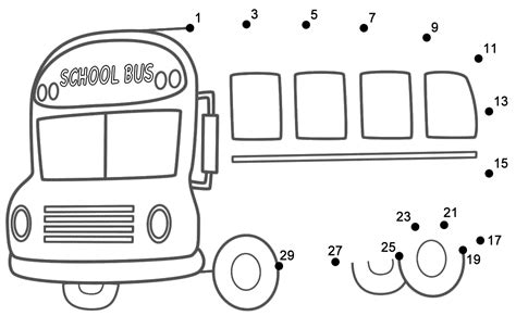 You have a great set of dot to dot printables here! School Bus - Connect the Dots, count by 2's, starting at 1 ...