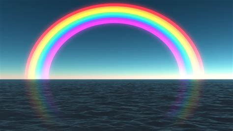4k Deep Ocean Waves With Rainbow Water Motion Background Horizon Stock