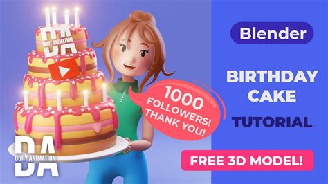 Birthday Cake Blender Tutorial Free 3d Model Blender Eevee Youtube