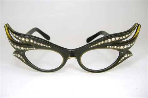 rare vintage rhinestone olive green eyeglasses sunglasses … flickr