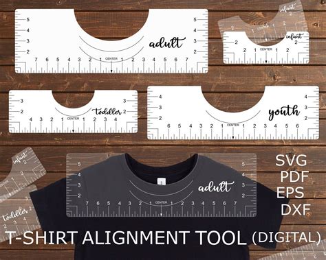 T-shirt Alignment Tool SVG Glowforge Files Printable PDF - Etsy Canada