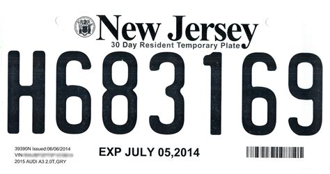 Fake Printable Temporary License Plate Template