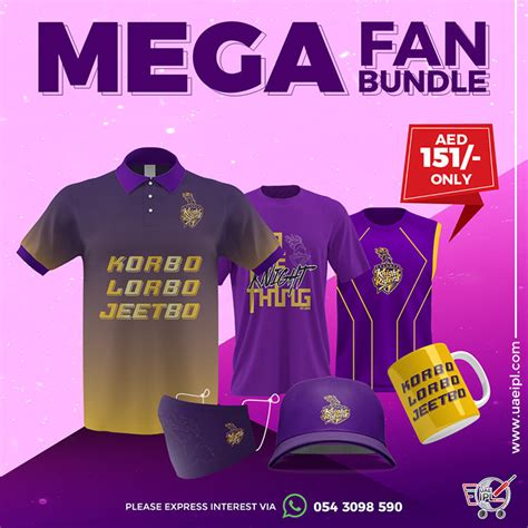 Kkr Mega Fan Bundle Pack Ipl Dream Team Jersey For Sale