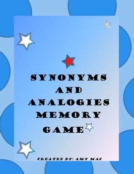 Synonym Analogies Memory Game | Memory games, Site words, Common core ...