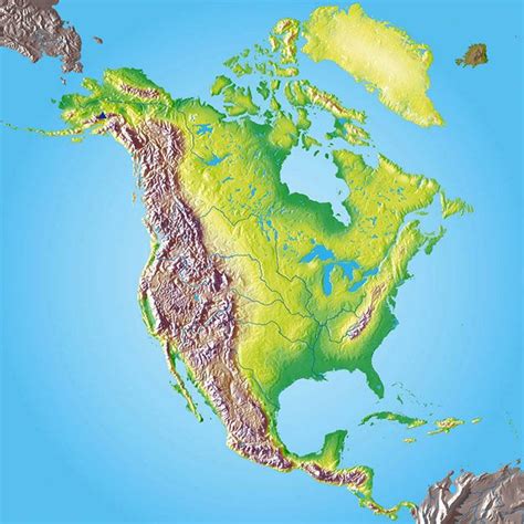 Capstone Digital Relief Map North America Map Map Poster