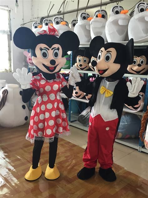 Halloween Mickey And Minnie Couple New Mouse Mascot Costume Adult Fancy