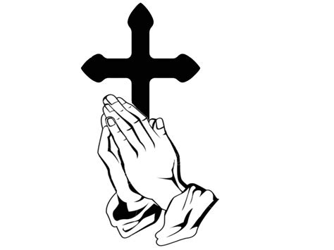 Christian Decal Praying Hands And Cross Decal Cross Decal Etsy