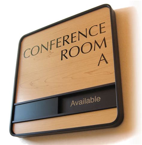 Wood Conference Room Signs Sliding Office Signs In