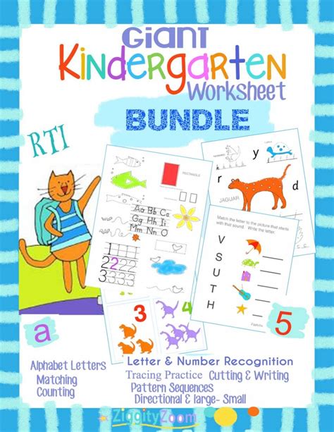 Kindergarten Workbook Practice Worksheets Letters Numbers Cutting