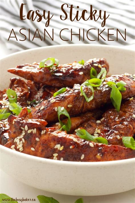 easy sticky asian chicken the busy baker