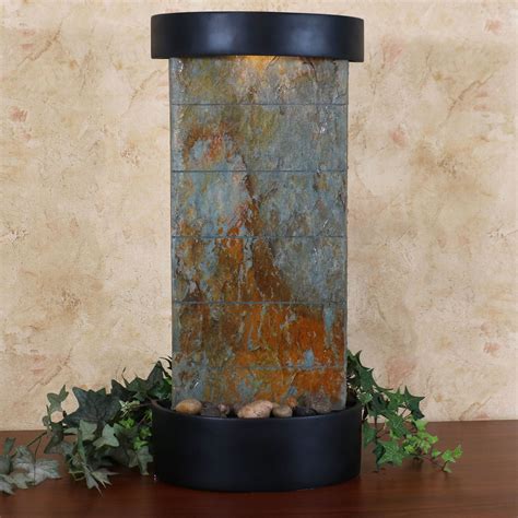 Slate Indoor Wall Or Tabletop Water Fountain Slate Facade With Black