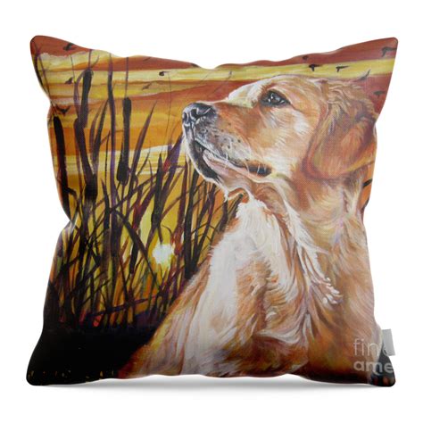 Golden Retriever Sunset Throw Pillow For Sale By Lee Ann Shepard