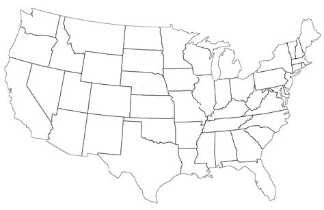 14 Usa Map Outline Template Images United States Outline Printable