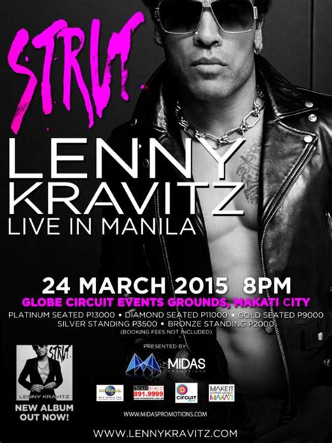 Lenny Kravitz Live In Manila In March