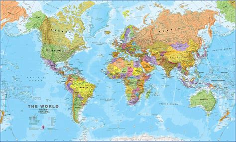 Large World Political Map World Wall Map