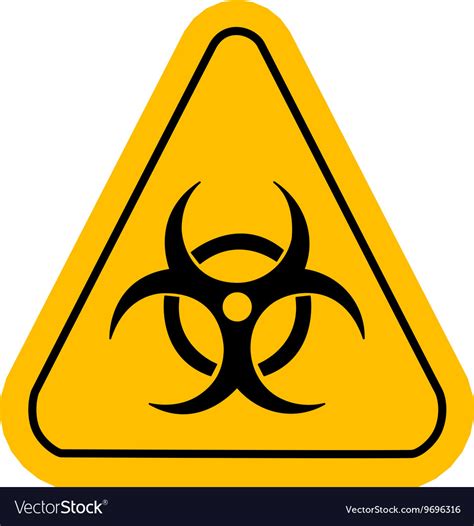 Warning Icon In Yellow Triangle Biohazard Toxic Vector Image