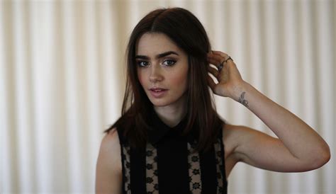 Wallpaper Lily Collins Brunette Long Hair Women Indoors Actress