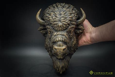 With our bison decor collection at white faux taxidermy, the rustic western cowboy finally meets the stylish city slicker! Bison animal head. Faux bronze copper taxidermy sculpture | VoronFab